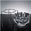 Image 7 : 4pc Orrefors Crystal Vase, Etched Vase & Bowl with Stand