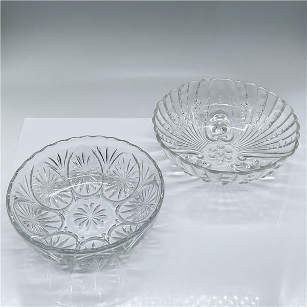 2pc Vintage Glass Serving Bowls