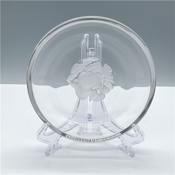 Val St Lambert Crystal Dessert Plate, Brussels