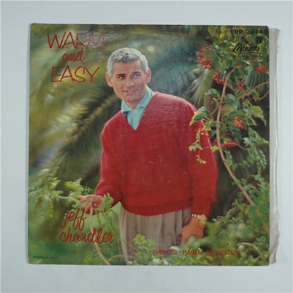Jeff Chandler Warm and Easy Vinyl LP Traditional Pop 1959