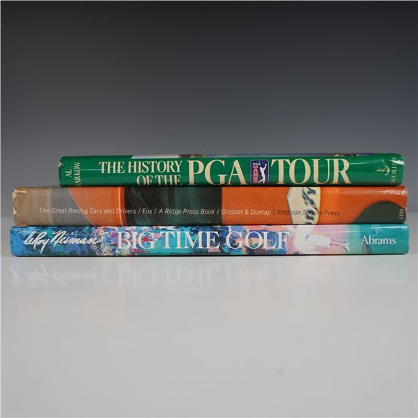 3 Sports and Racing Hardcover Books, Golf and Motorsports