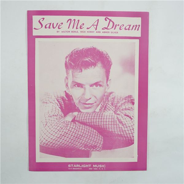 Frank Sinatra Save Me a Dream Sheet Music, 1954