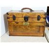 Image 3 : COFFRE D'OUTILS EN BOIS AVEC CONTENU 20"x9"x14"