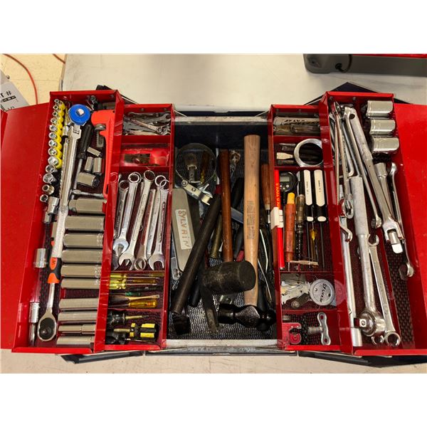COFFRE D'OUTILS EN MÉTAL AVEC CONTENU 18"x10"x12"