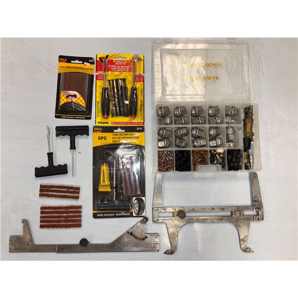 LOT D'ACCESSOIRES POUR REPARATION DE PNEUS