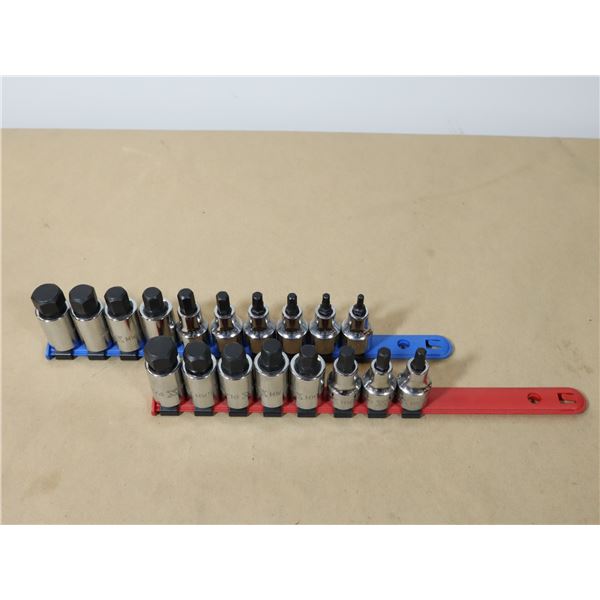 LOT DE 2 ENS DE DOUILLES SAE (4-19mm) &METRIQUE (1/4"-3/4")