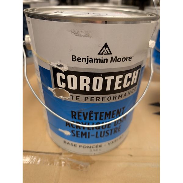 PEINTURE REVETEMENT ACRYLIQUE SEMI-LUSTRE BENJAMIN MOORE COROTECH BASE FONCEE V331-87 3.55L