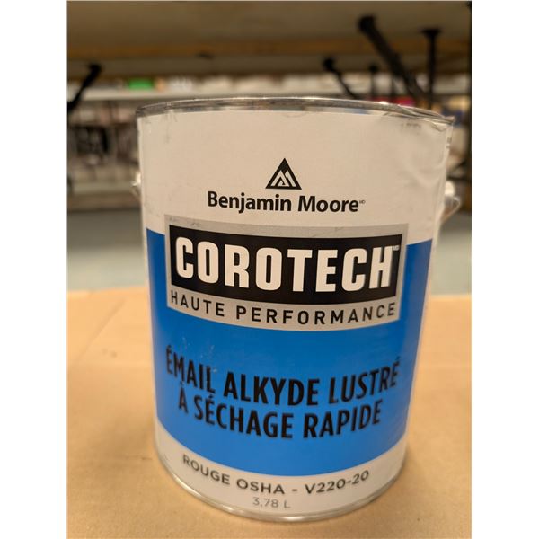 PEINTURE ÉMAIL ALKYD LUSTREE BENJAMIN MOORE COROTECH ROUGE OSHA V220-20 3.78L