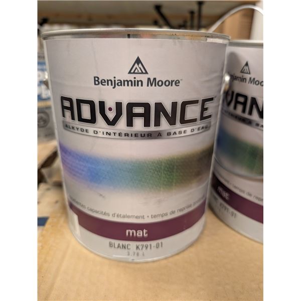PEINTURE INTÉRIEUR ALKYD BASE D'EAU BENJAMIN MOORE ADVANCE BLANC MAT K791-01 3.78L