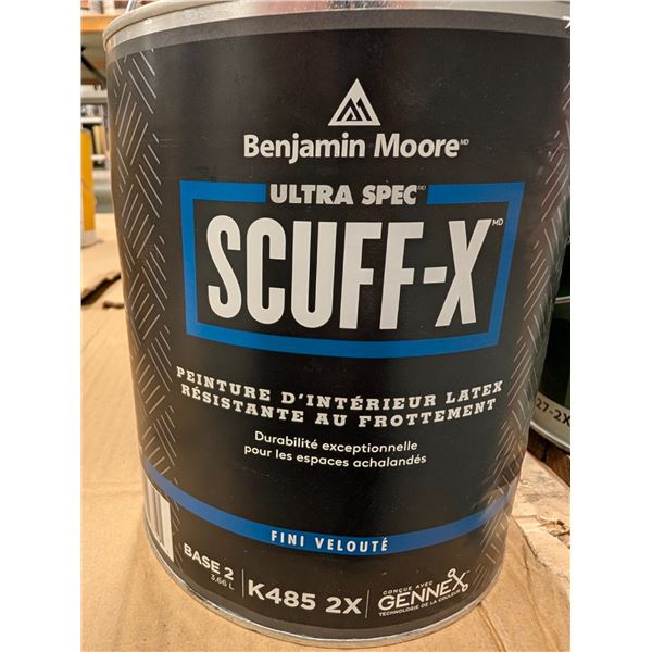 PEINTURE INTÉRIEUR LATEX BENJAMI MOORE SCUFF-X FINI VELOUTE BASE 2 K485 2X 3.66L