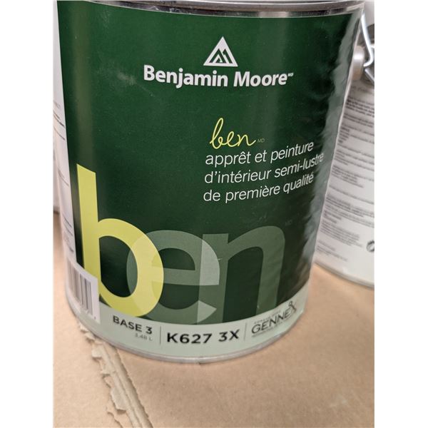 PEINTURE ET APPRÊT INTÉRIEUR  BENJAMIN MOORE "BEN" SEMI-LUSTRE BASE 3 K627-3x 3.48L