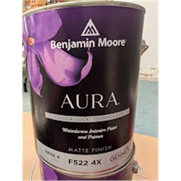 PEINTURE INTÉRIEUR À BASE D'EAU BENJAMIN MOORE "AURA" MAT BASE 4 522 4x 3.40L