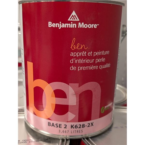 PEINTURE ET APPRÊT INTÉRIEUR  BENJAMIN MOORE "BEN" PERLE BASE 2 K628-2x 3.667L