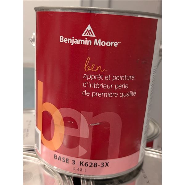 PEINTURE ET APPRÊT INTÉRIEUR  BENJAMIN MOORE "BEN" PERLE BASE 3 K628-3x 3.48L