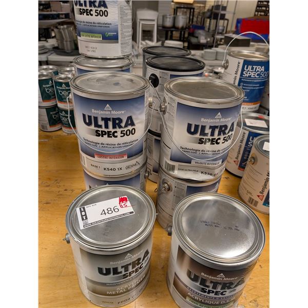 LOT: 15 GAL PEINTURE BENJAMIN MOORE ULTRA SPEC ASST