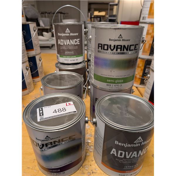 LOT: 11 GAL PEINTURE BENJAMIN MOORE ADVANCE ASST
