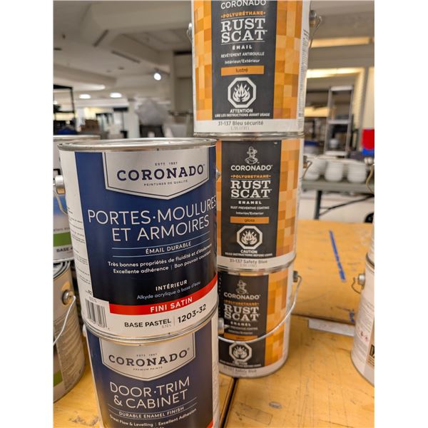 LOT: 5 GAL PEINTURE CORONADO ASST