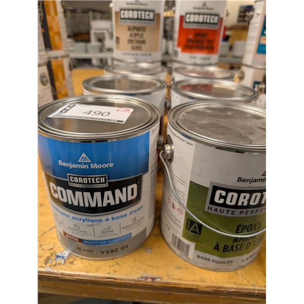 LOT: 10 GAL PEINTURE BENJAMIN MOORE COROTECH ASST