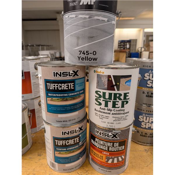 LOT: 5 GAL PEINTURE/SCELLANT POUR BETON ASST