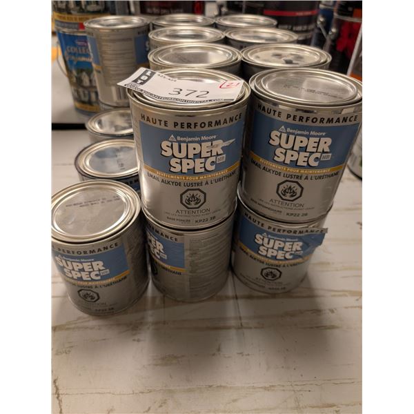 LOT: 21 PEINTURE REVETEMENTS POUR LA MAINTENANCE 950ML (APPROX) BENJAMIN MOORE "SUPER SPEC" ASST