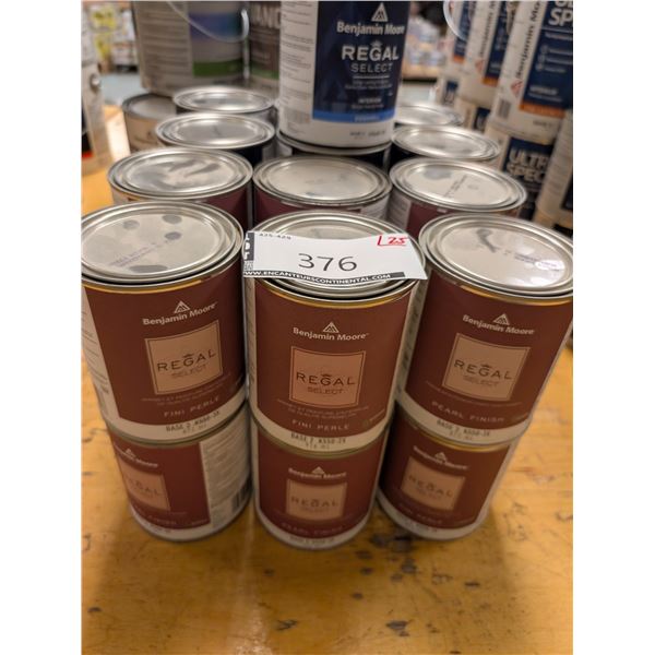 LOT: 25 PEINTURE ET APPRET INTERIEUR 950ML (APPROX) BENJAMIN MOORE "REGAL SELECR" ASST