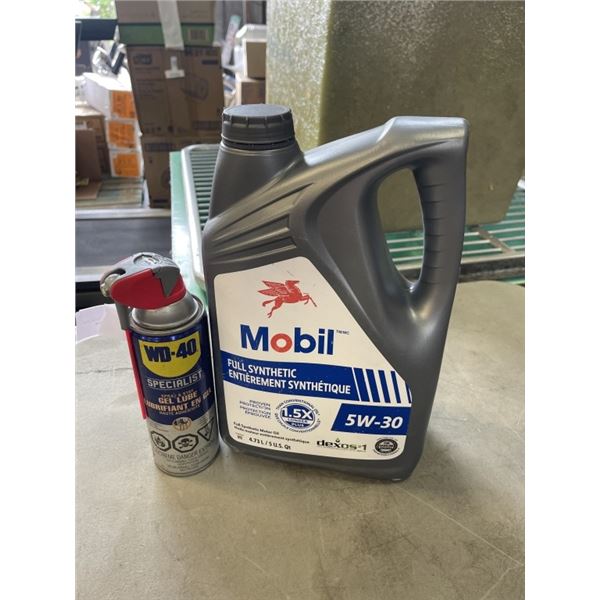 SEALED CONTAINER OF 4 L OIL AND WD-40