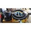 Image 1 : BOX OF VARIOUS HOSES, SPRINKLER AND COAX CABLE