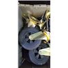 Image 2 : TWO SETS OF 8 INCH HEAVY DUTY CASTORS, 4 WITH BRAKE, 4 WITHOUT