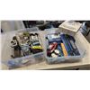 Image 1 : 2 TOTES OF ASSORTED AUTOMOTIVE AND SHOP ITEMS