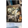 Image 2 : BOX OF DECOR ITEMS AND BOX OF POWER BARS AND ASSORTED POWER ADAPTERS