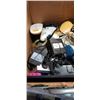 Image 2 : TRAY OF UNTESTED CELL PHONES AND BOX OF ASSORTED ELECTRONICS AND POWER ADAPTERS