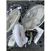 Image 2 : TWO WALL MOUNTED FANS AND SMALL TABLE FAN, TESTED WORKING