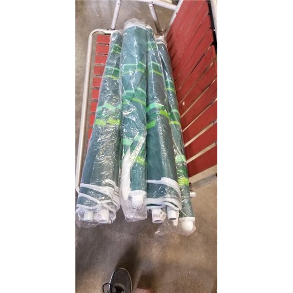 4 GREEN BEACH UMBRELLAS