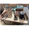 Image 1 : LOT OF HAND SAWS, MITRE BOX AND ANTIQUE DRILLS