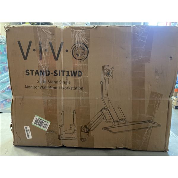 VIVO SIT TO STAND SINGLE MONITOR WALL MOUNT WORKSTATION