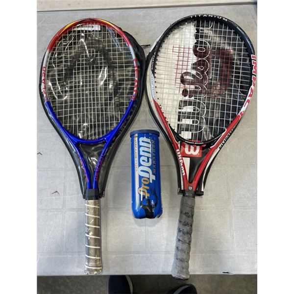 HEAD AND WILSON TENNIS RACQUETS