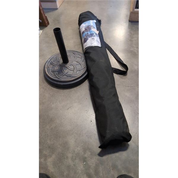 CANVAS BLACK MARKET UMBRELLA  WITH STAND