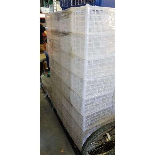 PALLET OF STACKING PLASTIC CRATES,  16 INCH X 10 INCH X 8 INCH