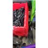 Image 2 : 8 STACKING RED STORAGE TOTES WITH INTERLOCKING LIDS
