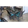 Image 1 : GLASS AND RATTAN PATIO TABLE AND 6 CHAIRS