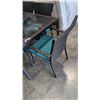 Image 2 : GLASS AND RATTAN PATIO TABLE AND 6 CHAIRS