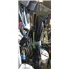 Image 2 : BUNDLE OF ASSORTED LOST PROPERTY ITEMS, WALKING STICK, SPEAKERS, BANNER STANDS, CRUTCH, BAMBOO  ETC