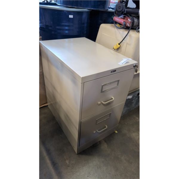GLOBAL 2 DRAWER METAL FILE CABINET WITH KEY