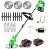Image 1 : BRAND NEW ULTRA LIGHTWEIGHT CORDLESS 24V LITHIUM POWER, 3 HEAVY DUTY BRUSH CUT BLADES, 4 MEDIUM DUTY