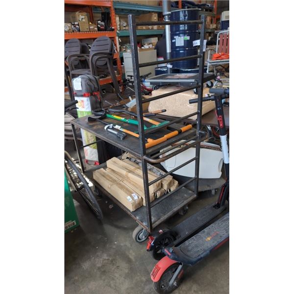 TWO TIER METAL SHOP CART