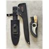 Image 3 : TWO KNIFE SHEATHS, TWO KNIVES WITH SHEATHS AND AXE