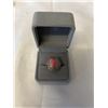 Image 1 : VINTAGE 925 STERLING SILVER ENAMEL WITH PINK STONE RING MARKED 925, SIZE 9