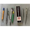 Image 1 : BAG OF SEVEN VINTAGE PENS AND MECHANICAL PENCILS WITH FOUNTAIN PEN