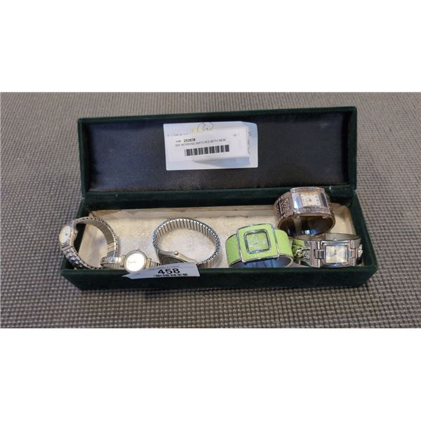 SIX WORKING WATCHES WITH NEW BATTERIES