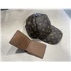 Image 2 : "LV" HAT AND WALLET, AUTHENTICITY UNKNOWN